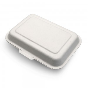 Bagasse Clamshell Hinged Food Box