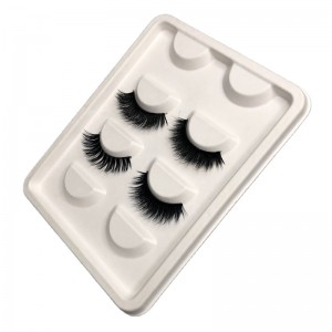 Biodegradable Sugarcane Pulp Molded Empty Tray Eyelashes Pulp Packaging Box Custom