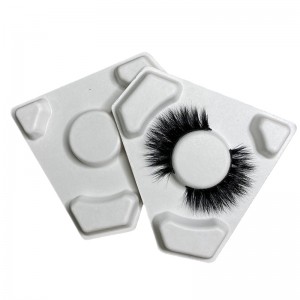 Biodegradable Sugarcane Pulp Molded Empty Tray Eyelashes Pulp Packaging Box Custom